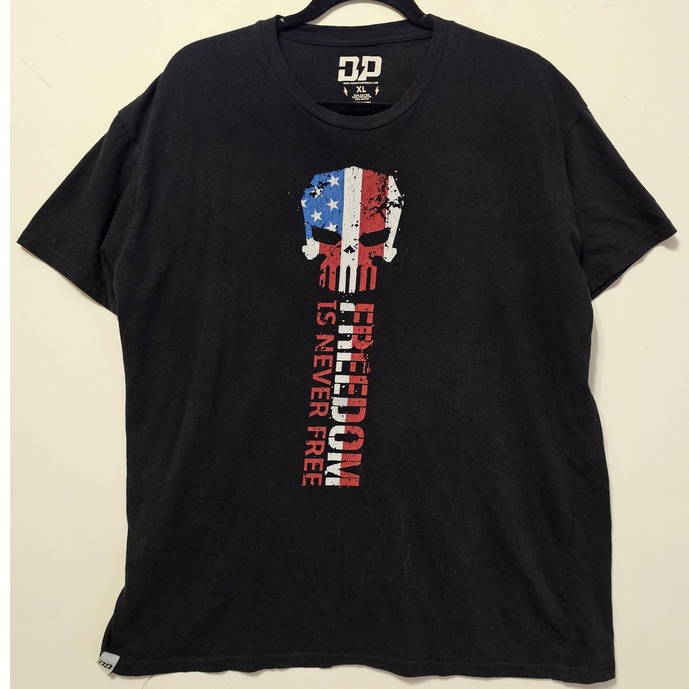 Diesel Power Gear Freedom Is Never Free Skull Graphic‎ T-Shirt Mens XL Black